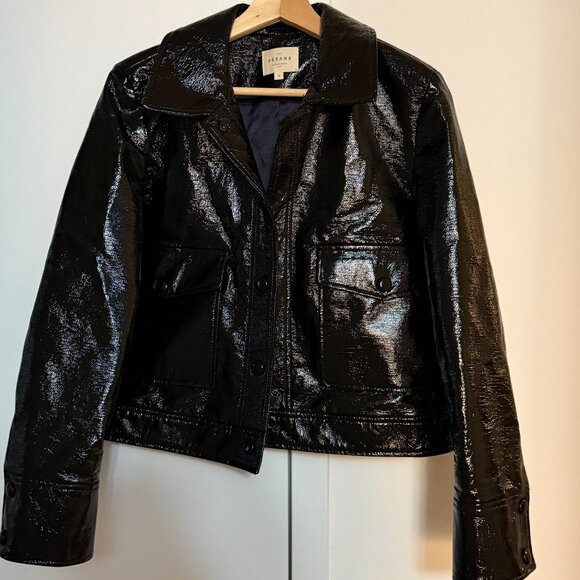 Sezane Terry Jacket Black Size 38 - Picture 2 of 3